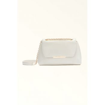 Geanta crossbody din piele Nadia - Alb murdar