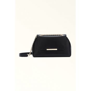 Geanta crossbody din piele Nadia - Negru