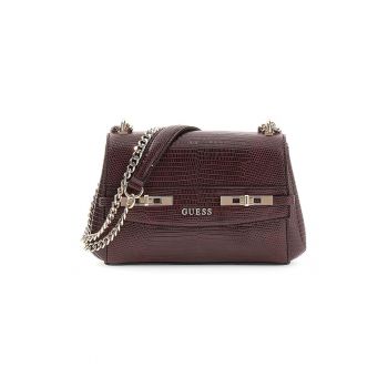 Geanta crossbody mica cu clapa Melinda - Visiniu