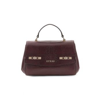 Geanta cu bareta de umar si clapa Melinda - Visiniu