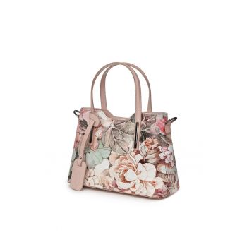 Geanta dama din piele cu model floral Mariella FF1