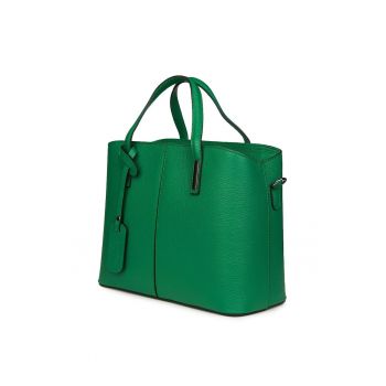 Geanta dama  Gianna - piele naturala - verde - 26x33x14cm - cu manere detasabile