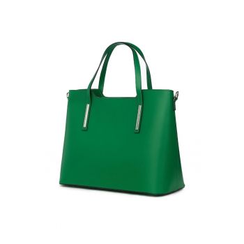 Geantă dama piele Ligia - verde - 27x37x15cm - două compartimente