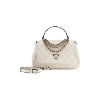 Geanta de mana cu detalii din lant Giully - Alb fildes