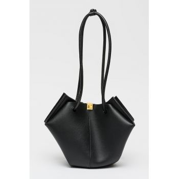 Geanta de piele cu bareta de umar Kamy - Negru