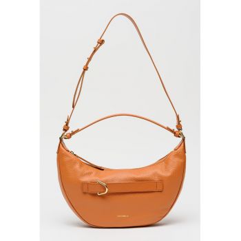 Geanta de piele cu bareta de umar Paki - Portocaliu stins