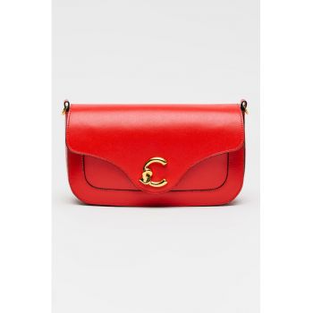 Geanta de piele cu bareta detasabila de umar C-Me - Rosu vermillion