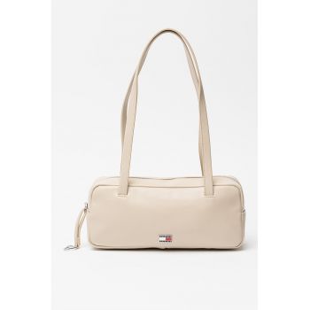 Geanta de piele ecologica cu bareta de umar City - Maro camel