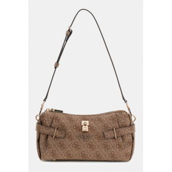 Geanta de piele ecologica cu bareta de umar Yesba - Maro camel