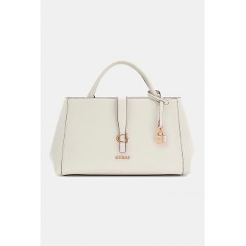 Geanta de piele ecologica cu maner si bareta detasabila Carrie - Alb fildes