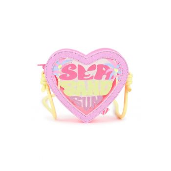 Geanta de umar cu imprimeu in forma de inima - Fucsia