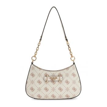 Geanta din piele ecologica cu bareta de umar si buzunar cu fermoar pe partea din spate Carrie - Negru/Alb murdar