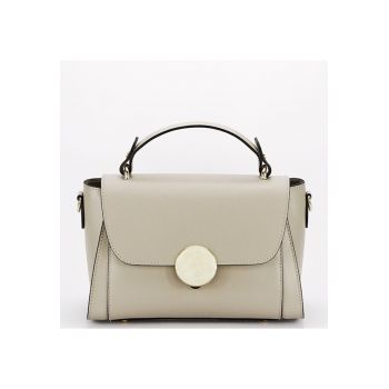 Geanta din piele naturala 1590 123 - Maro taupe - 17x27x14