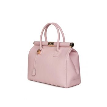 Geanta din piele naturala Bianca roz