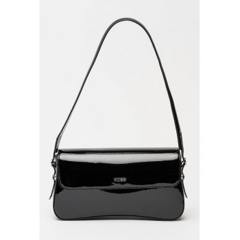 Geanta lacuita cu bareta de umar Syndra - Negru