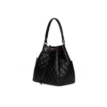 Geanta piele cu aspect matlasat Felice neagra