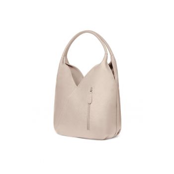 Geantă piele naturală  Lorena crem - 2 compartimente - 32x32x16cm