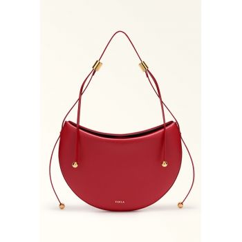 Geanta semiluna din piele - Rosu