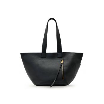 Geanta shopper de piele - Gri antracit