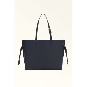 Geanta shopper din piele cu bareta ajustabila - Albastru ultramarin