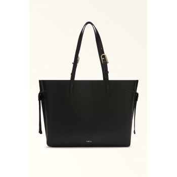 Geanta shopper din piele cu bareta ajustabila - Negru