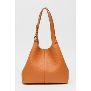 Geanta tote de piele - Portocaliu stins