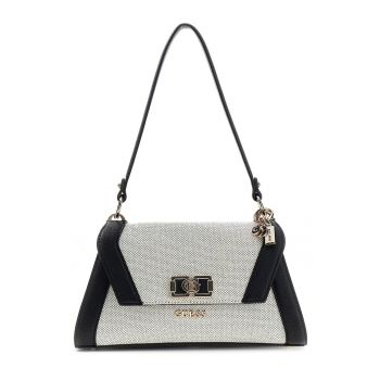 Geata de umar cu clapa Kamilla - Alb/Negru