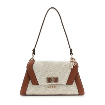 Geata de umar cu clapa Kamilla - Maro scortisoara/Crem