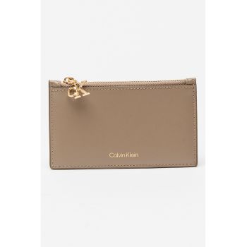 Portcart din piele - Maro taupe