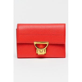 Portofel de piele Arlettis - Rosu vermillion