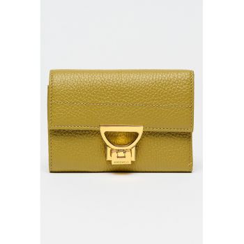 Portofel de piele Arlettis - Verde masliniu