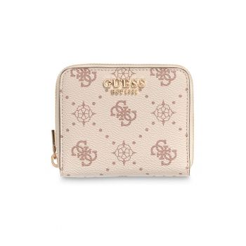 Portofel de piele ecologica cu logo Carrie - Bej