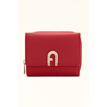 Portofel din piele cu logo - Rosu