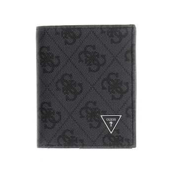 Portofel din piele cu model monograma Milano - Gri inchis