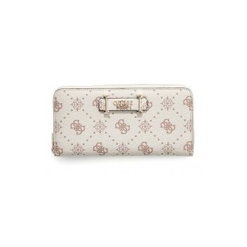 Portofel dreptunghiular cu bareta separatoare Carrie - Alb/Maro