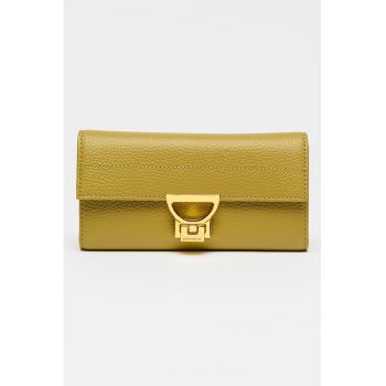 - Portofel pliabil de piele Arlettis - Verde masliniu