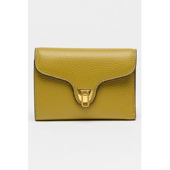 Portofel pliabil din piele Beat Soft - Verde masliniu