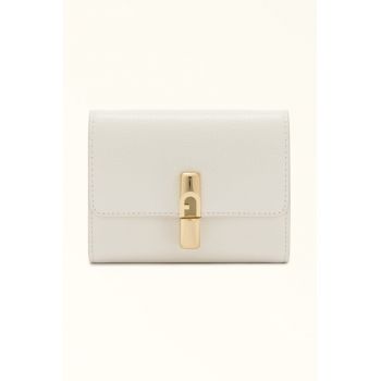 Portofel pliabil din piele Iride - Alb fildes