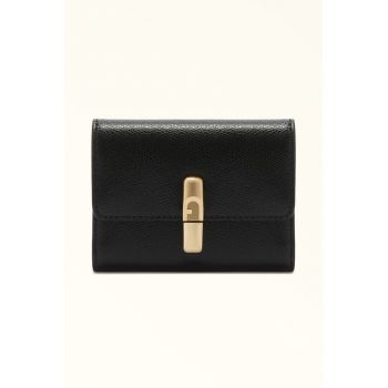 Portofel pliabil din piele Iride - Negru