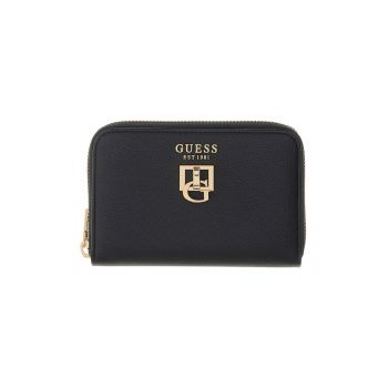 Portofel uni cu fermoar Bianca - Auriu/Gri antracit