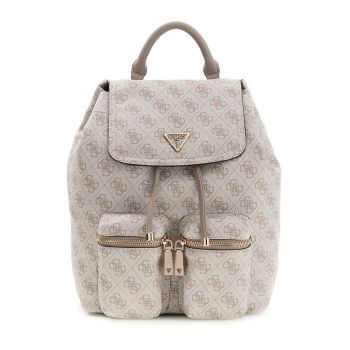 Rucsac cu model monograma Manhattan II - Gri deschis/Maro taupe