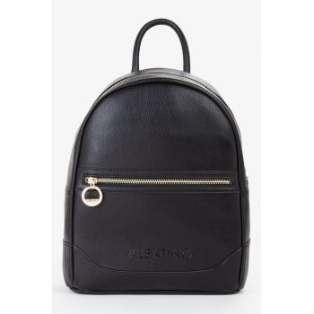 Rucsac de piele ecologica cu barete din material textil - Negru