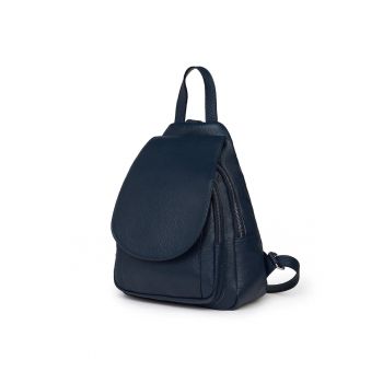 Rucsac din piele naturala Dante - Bleumarin