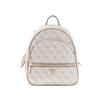 Rucsac mic cu model monograma Manhattan II - Gri deschis/Maro taupe