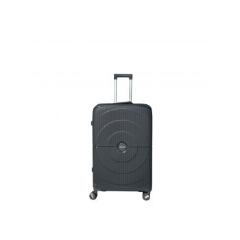 Troler Mirano Turin, 55 cm, Negru, Dark Grey