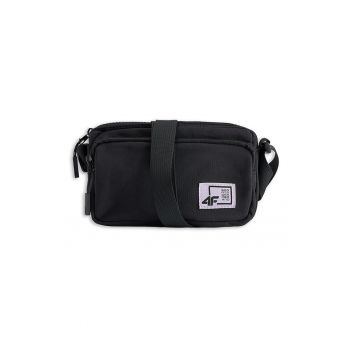 Borseta Crossbody pentru Femei -  Junior - Negru Intens - Poliester - Stil Sportiv - Dimensiuni 19x12 cm - Curea Reglabila - Compartiment cu Fermoar - AW25