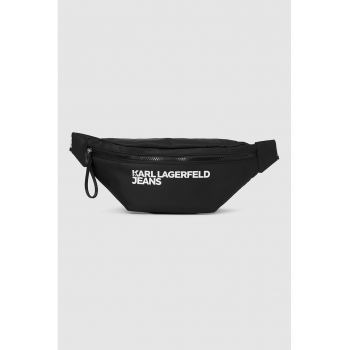 Borseta cu bareta cu imprimeu logo Essential - Negru