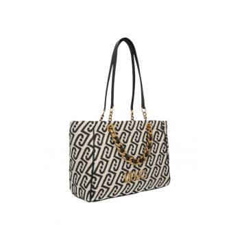 Geanta  City jacquard 56671 - Alb/Negru