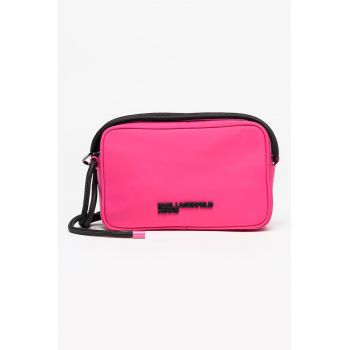 Geanta crossbody cu aplicatie logo - Fucsia