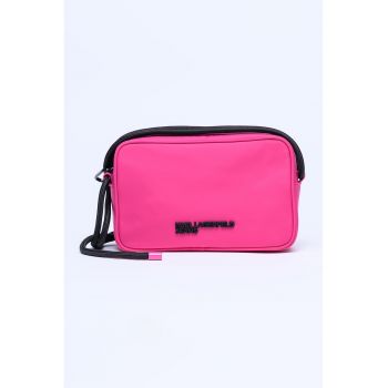 Geanta crossbody cu aplicatie logo - Fucsia